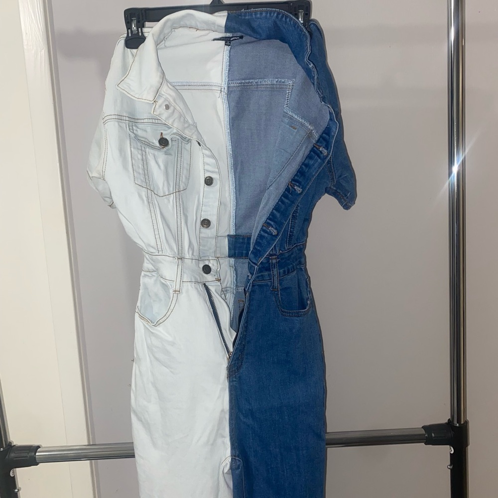 Two tone Jean jumpsuit